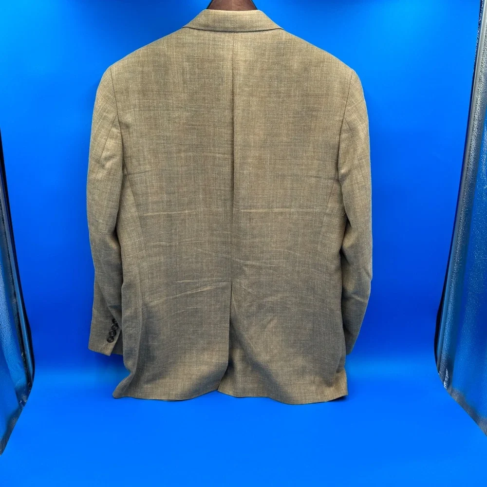 Lauren Ralph Lauren Mens Tan Plaid Wool‎ Blend Sport Coat Blazer Jacket